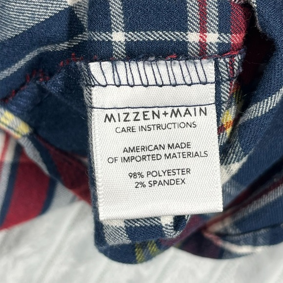 Mizzen Main Trim Fit Button Down Flannel Shirt Mens S Plaid Casual Preppy Office - Picture 10 of 11